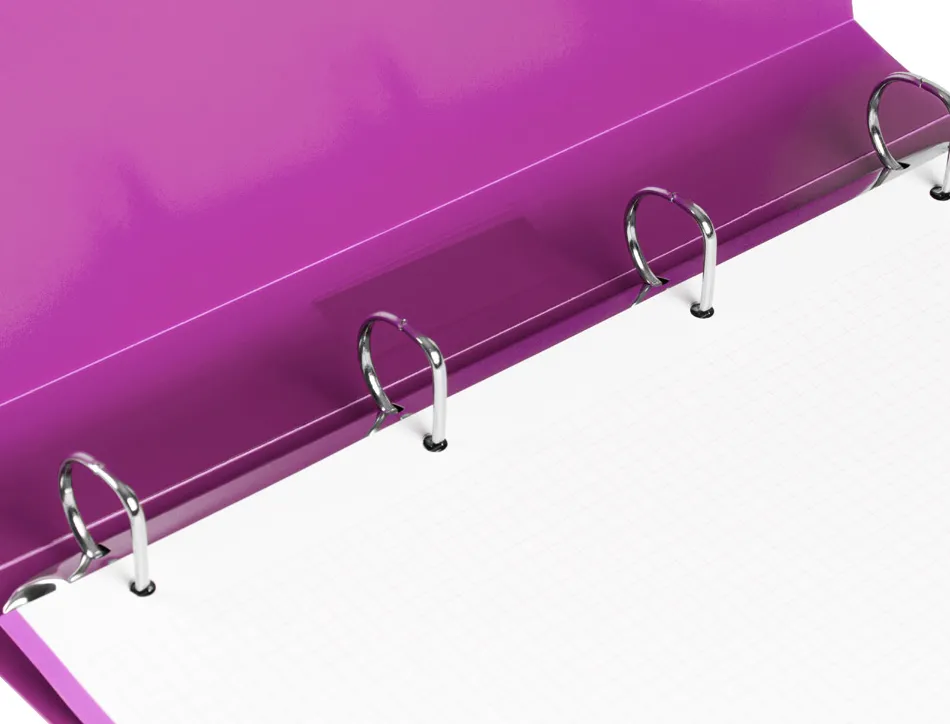 Classeur liderpapel 4 anneaux 25mm a4 260x315mm polypropylene dos 40mm porte-cartes visite coloris violet