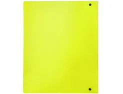Classeur liderpapel 4 anneaux 40mm a4 polypropylene dos 55mm porte-cartes de visite coloris jaune fluo