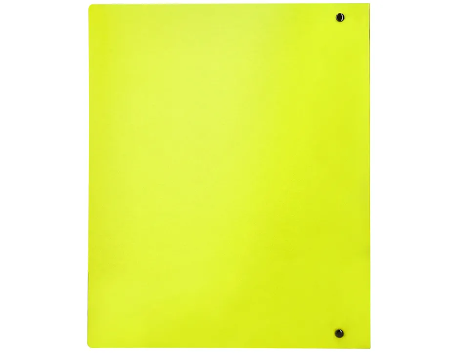 Classeur liderpapel 4 anneaux 40mm a4 polypropylene dos 55mm porte-cartes de visite coloris jaune fluo