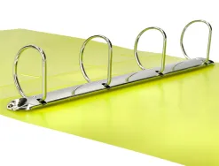 Classeur liderpapel 4 anneaux 40mm a4 polypropylene dos 55mm porte-cartes de visite coloris jaune fluo