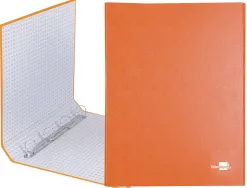 Classeur liderpapel 4 anneaux ronds 25mm a4+ carton rembordé paper coat coloris orange