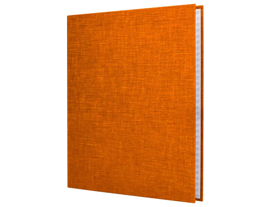 Classeur liderpapel 4 anneaux ronds 25mm a4+ carton rembordé paper coat coloris orange