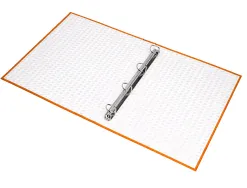 Classeur liderpapel 4 anneaux ronds 25mm a4+ carton rembordé paper coat coloris orange