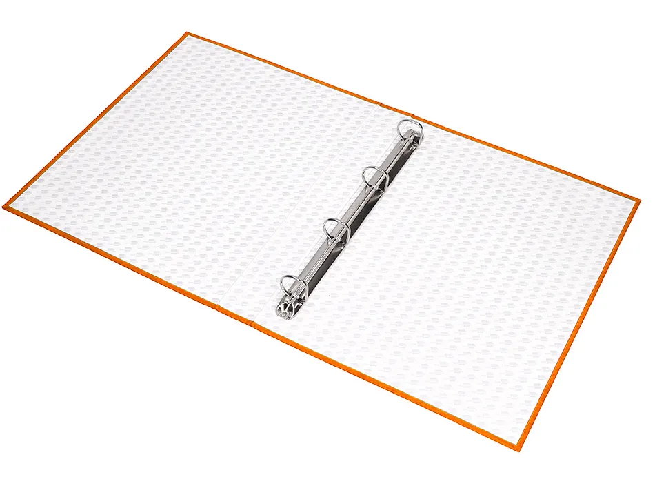 Classeur liderpapel 4 anneaux ronds 25mm a4+ carton rembordé paper coat coloris orange