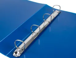 Classeur liderpapel 4 anneaux 25mm a4 260x315mm polypropylène dos 40mm porte-cartes visite coloris bleu translucide