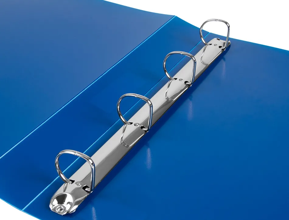Classeur liderpapel 4 anneaux 25mm a4 260x315mm polypropylène dos 40mm porte-cartes visite coloris bleu translucide