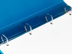Classeur liderpapel 4 anneaux 25mm a4 260x315mm polypropylène dos 40mm porte-cartes visite coloris bleu translucide