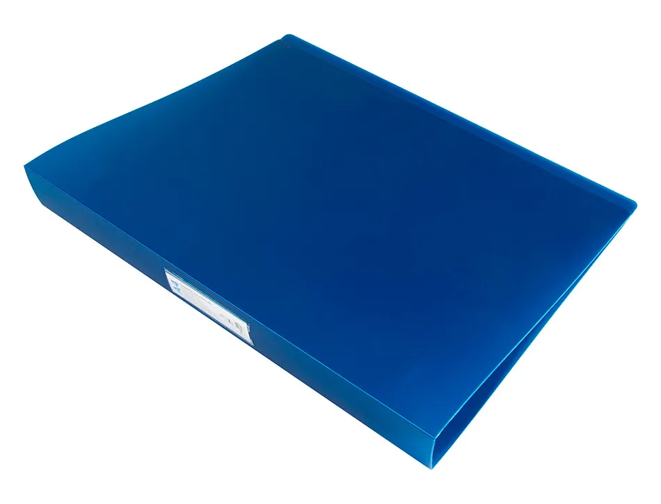 Classeur liderpapel 4 anneaux 25mm a4 260x315mm polypropylène dos 40mm porte-cartes visite coloris bleu translucide