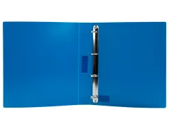 Classeur liderpapel 4 anneaux 25mm a4 260x315mm polypropylène dos 40mm porte-cartes visite coloris bleu translucide