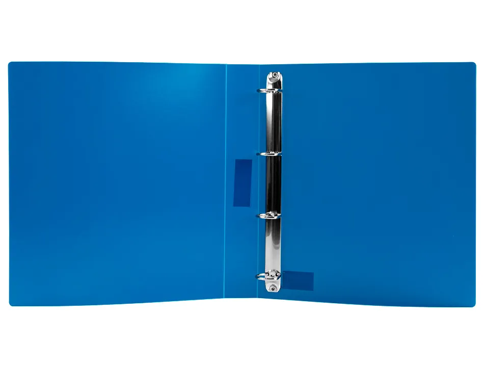 Classeur liderpapel 4 anneaux 25mm a4 260x315mm polypropylène dos 40mm porte-cartes visite coloris bleu translucide