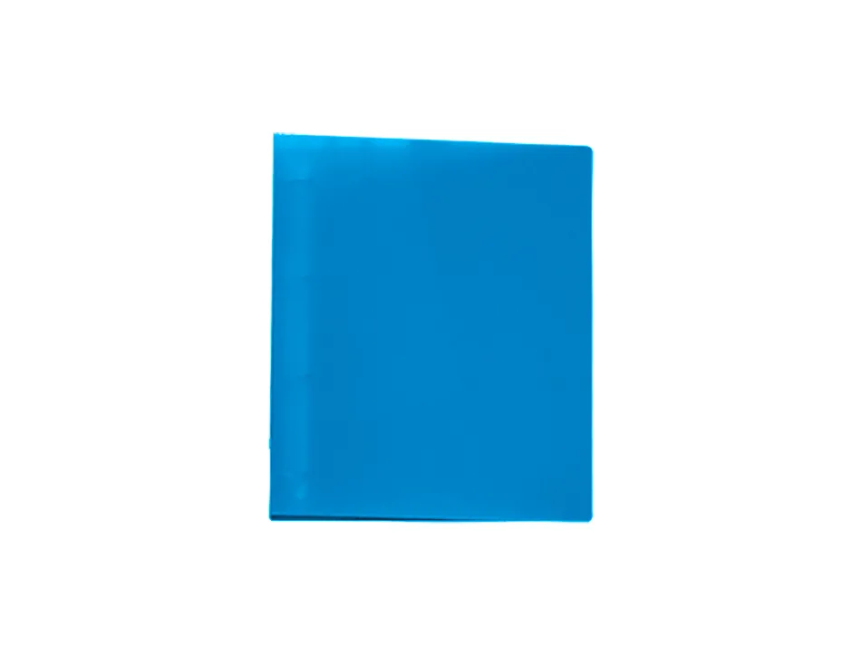 Classeur liderpapel 4 anneaux 25mm a4 260x315mm polypropylène dos 40mm porte-cartes visite coloris bleu translucide