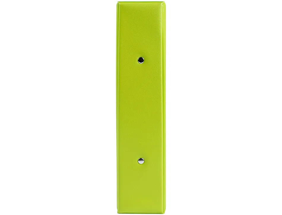 Classeur liderpapel 2 anneaux ronds 40mm a5 carton rembordé pvc coloris vert pistache