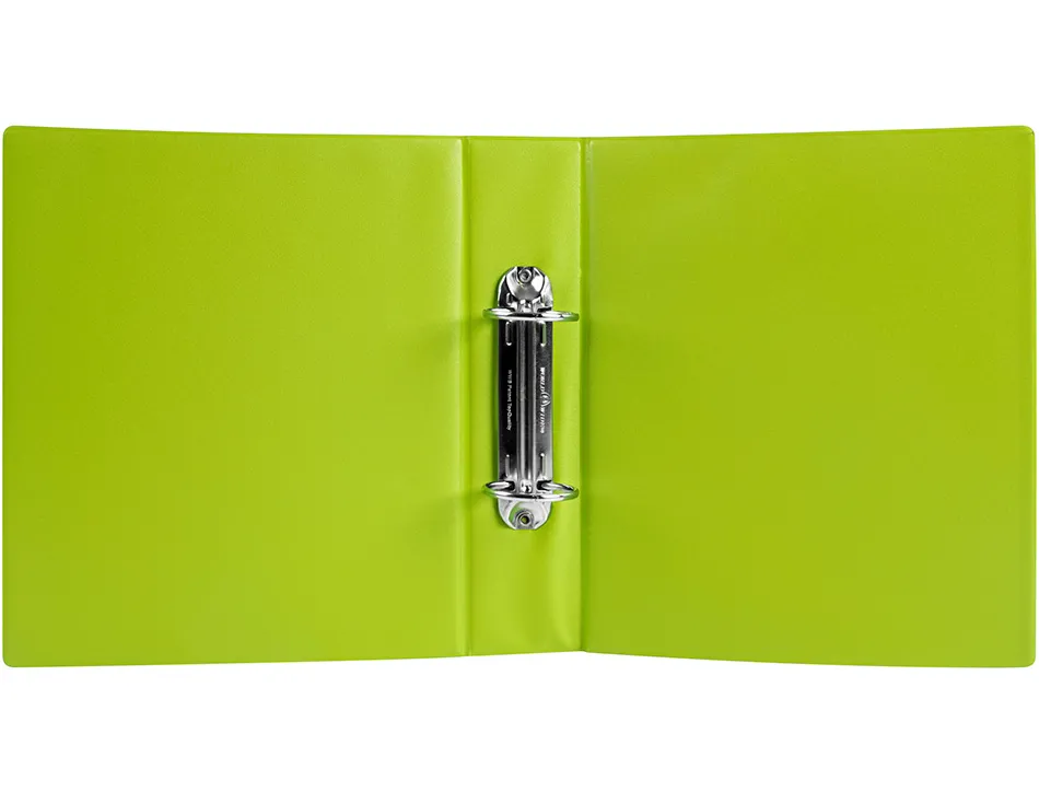 Classeur liderpapel 2 anneaux ronds 40mm a5 carton rembordé pvc coloris vert pistache