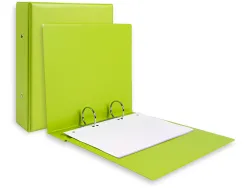 Classeur liderpapel 2 anneaux ronds 40mm a5 carton rembordé pvc coloris vert pistache