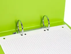 Classeur liderpapel 2 anneaux ronds 40mm a5 carton rembordé pvc coloris vert pistache