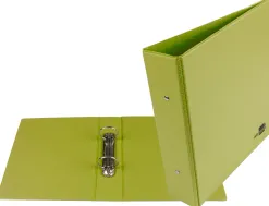 Classeur liderpapel 2 anneaux ronds 40mm a5 carton rembordé pvc coloris vert pistache