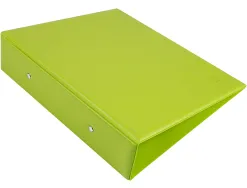 Classeur liderpapel 2 anneaux ronds 40mm a5 carton rembordé pvc coloris vert pistache