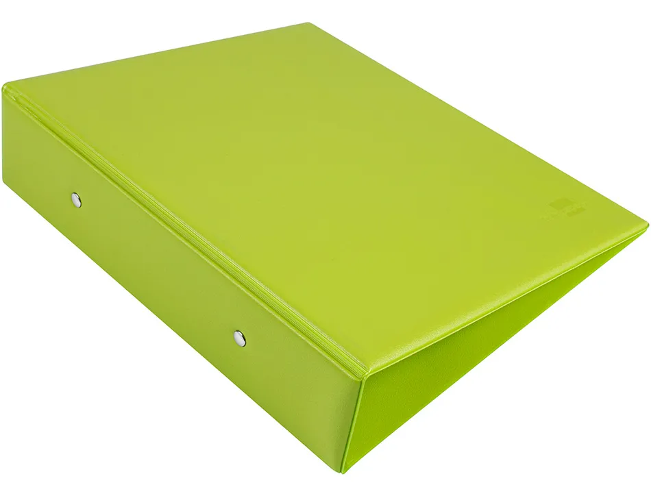 Classeur liderpapel 2 anneaux ronds 40mm a5 carton rembordé pvc coloris vert pistache