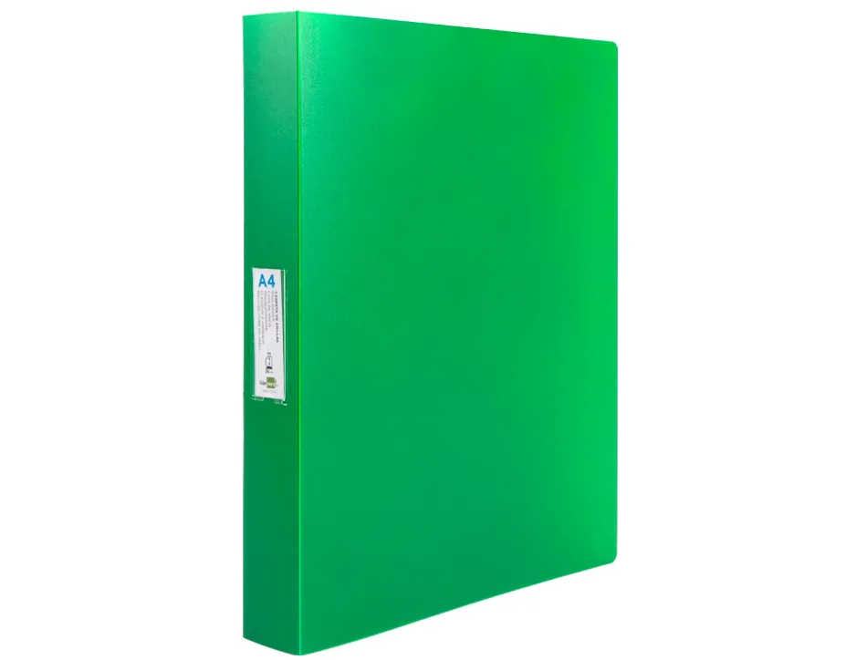 Classeur liderpapel 4 anneaux 25mm a4 260x315mm polypropylene dos 40mm porte-cartes visite coloris vert