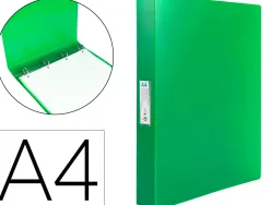 Classeur liderpapel 4 anneaux 25mm a4 260x315mm polypropylene dos 40mm porte-cartes visite coloris vert
