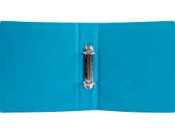Classeur liderpapel 2 anneaux ronds 40mm a5 carton rembordé pvc coloris bleu ciel