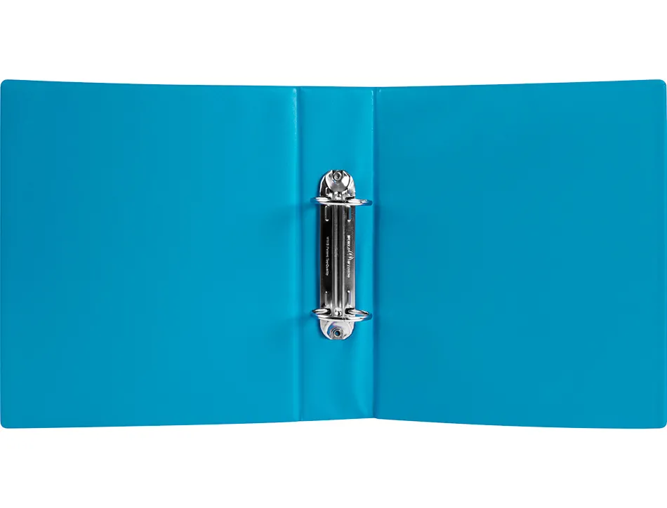 Classeur liderpapel 2 anneaux ronds 40mm a5 carton rembordé pvc coloris bleu ciel