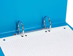 Classeur liderpapel 2 anneaux ronds 40mm a5 carton rembordé pvc coloris bleu ciel
