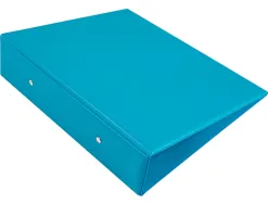 Classeur liderpapel 2 anneaux ronds 40mm a5 carton rembordé pvc coloris bleu ciel