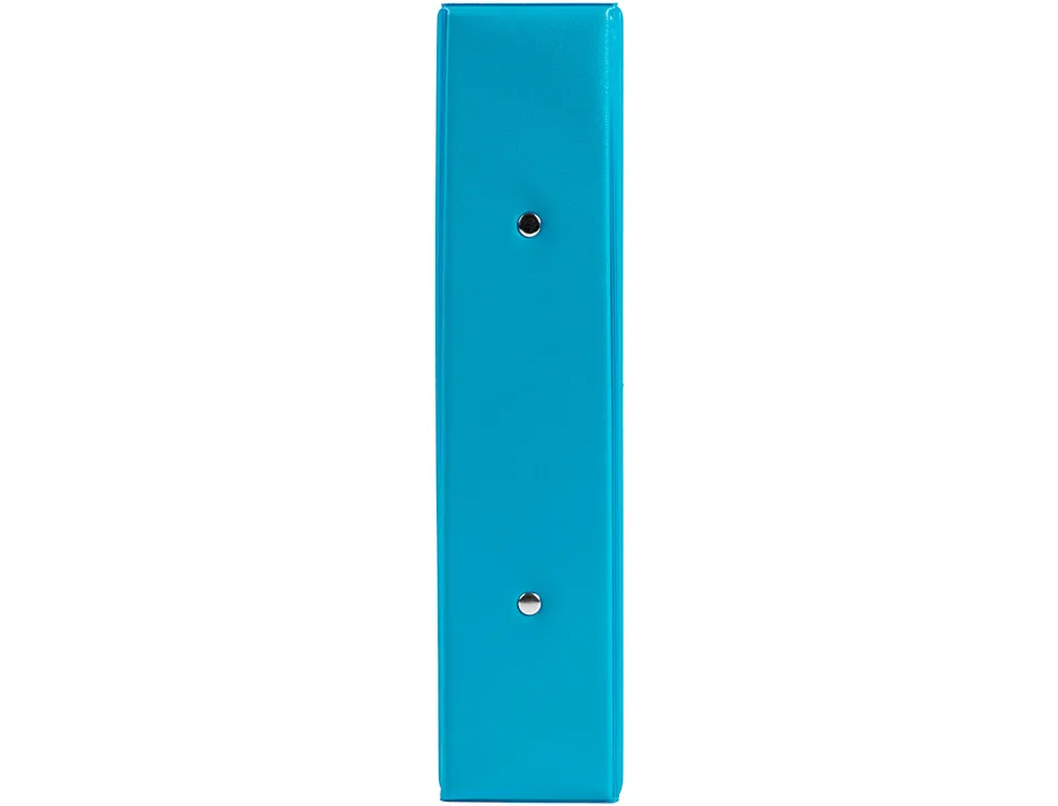 Classeur liderpapel 2 anneaux ronds 40mm a5 carton rembordé pvc coloris bleu ciel