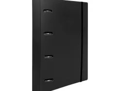 Classeur liderpapel 4 anneaux en d 25mm a4 polypropylene feuillets mobiles 100f 5x5mm coloris noir opaque