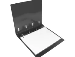 Classeur liderpapel 4 anneaux en d 25mm a4 polypropylene feuillets mobiles 100f 5x5mm coloris noir opaque