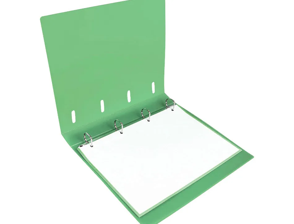 Classeur liderpapel 4 anneaux en d 25mm a4 polypropylene feuillets mobiles 100f 5x5mm coloris menthe