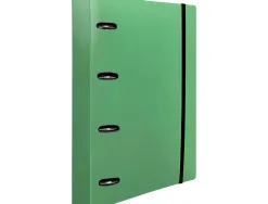 Classeur liderpapel 4 anneaux en d 25mm a4 polypropylene feuillets mobiles 100f 5x5mm coloris menthe