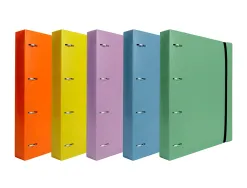 Classeur liderpapel 4 anneaux en d 25mm a4 polypropylene feuillets mobiles 100f 5x5mm coloris menthe