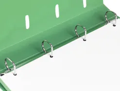 Classeur liderpapel 4 anneaux en d 25mm a4 polypropylene feuillets mobiles 100f 5x5mm coloris menthe