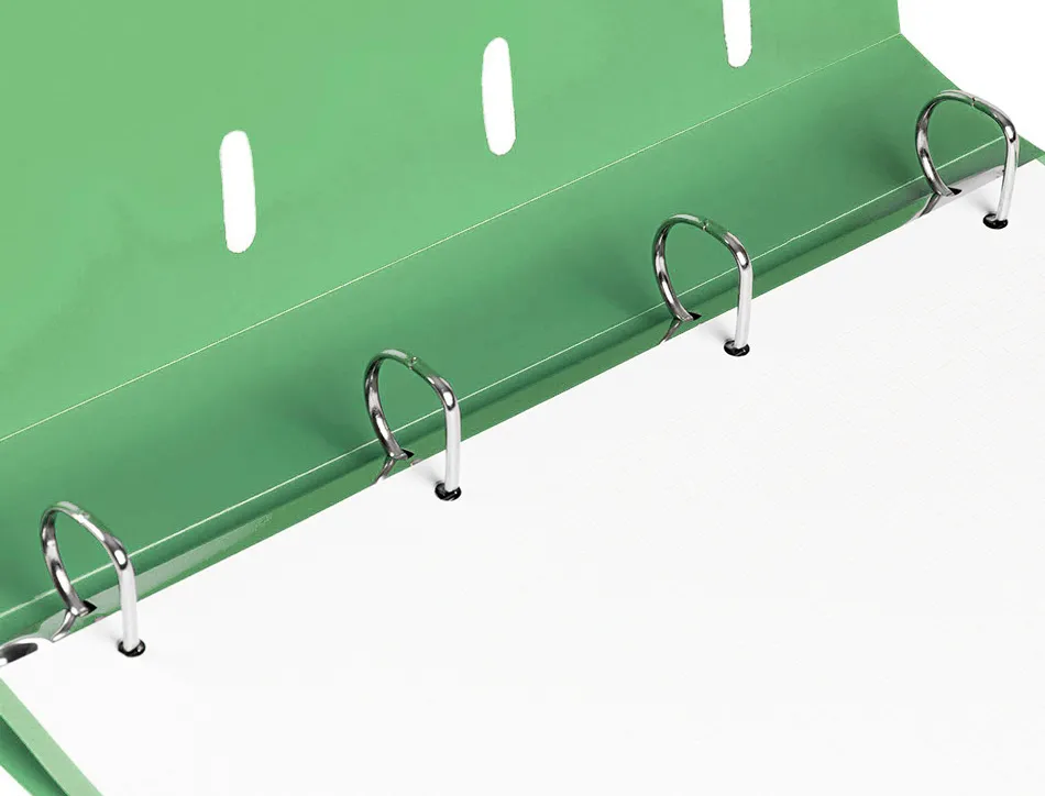 Classeur liderpapel 4 anneaux en d 25mm a4 polypropylene feuillets mobiles 100f 5x5mm coloris menthe