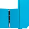 Classeur liderpapel 4 anneaux ronds 25mm a4 carton rembordé pvc coloris bleu ciel