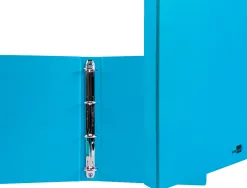 Classeur liderpapel 4 anneaux ronds 25mm a4 carton rembordé pvc coloris bleu ciel
