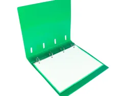 Classeur liderpapel 4 anneaux en d 25mm a4 polypropylene feuillets mobiles 100f 5x5mm coloris vert translucide