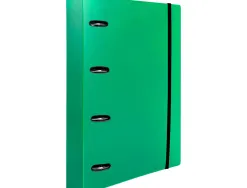 Classeur liderpapel 4 anneaux en d 25mm a4 polypropylene feuillets mobiles 100f 5x5mm coloris vert translucide