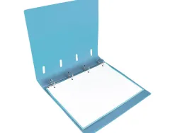 Classeur liderpapel 4 anneaux en d 25mm a4 polypropylene feuillets mobiles 100f 5x5mm coloris bleu ciel