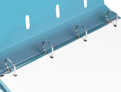 Classeur liderpapel 4 anneaux en d 25mm a4 polypropylene feuillets mobiles 100f 5x5mm coloris bleu ciel