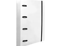 Classeur liderpapel 4 anneaux en d 25mm a4 polypropylene feuillets mobiles 100f 5x5mm coloris transparent