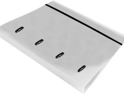Classeur liderpapel 4 anneaux en d 25mm a4 polypropylene feuillets mobiles 100f 5x5mm coloris transparent
