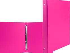 Classeur liderpapel 4 anneaux ronds 25mm a5 carton rembordé pvc coloris fuschia