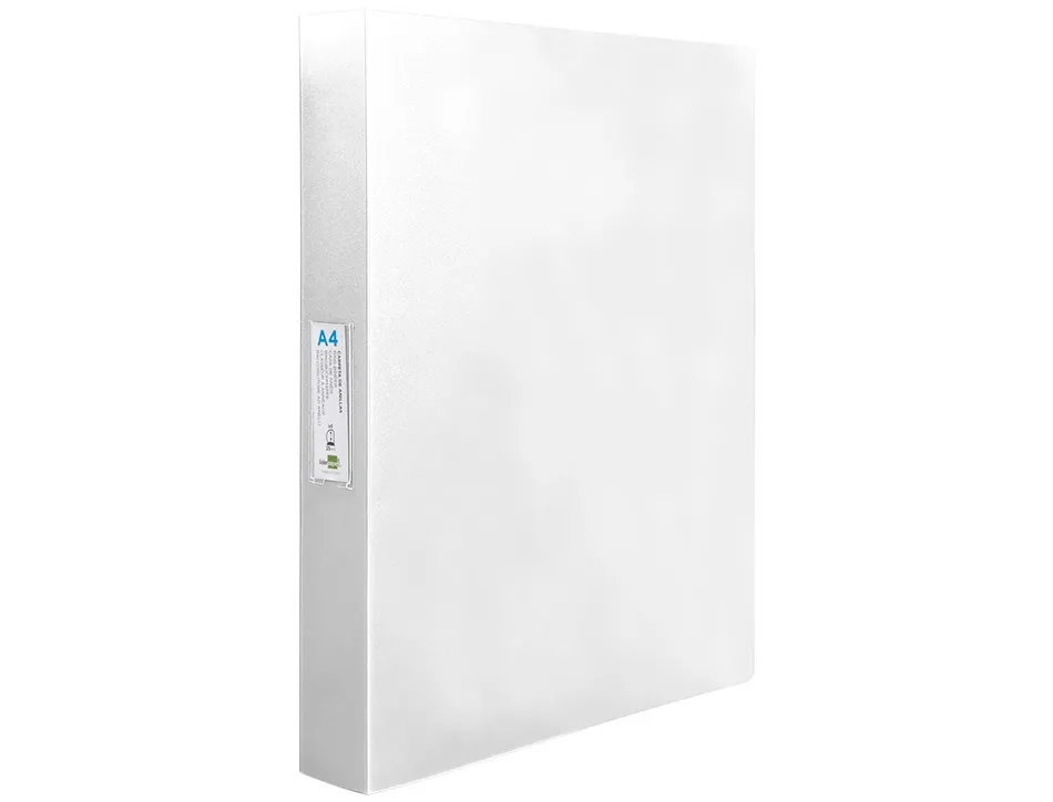 Classeur liderpapel 4 anneaux 25mm a4 260x315mm polypropylene dos 40mm porte-cartes visite coloris transparent