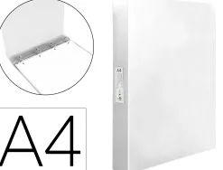 Classeur liderpapel 4 anneaux 25mm a4 260x315mm polypropylene dos 40mm porte-cartes visite coloris transparent