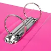 Classeur liderpapel 2 anneaux ronds 40mm a5 carton rembordé pvc coloris fuchsia