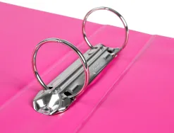 Classeur liderpapel 2 anneaux ronds 40mm a5 carton rembordé pvc coloris fuchsia