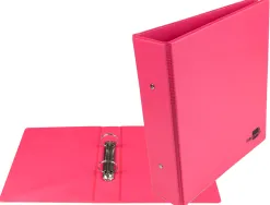 Classeur liderpapel 2 anneaux ronds 40mm a5 carton rembordé pvc coloris fuchsia